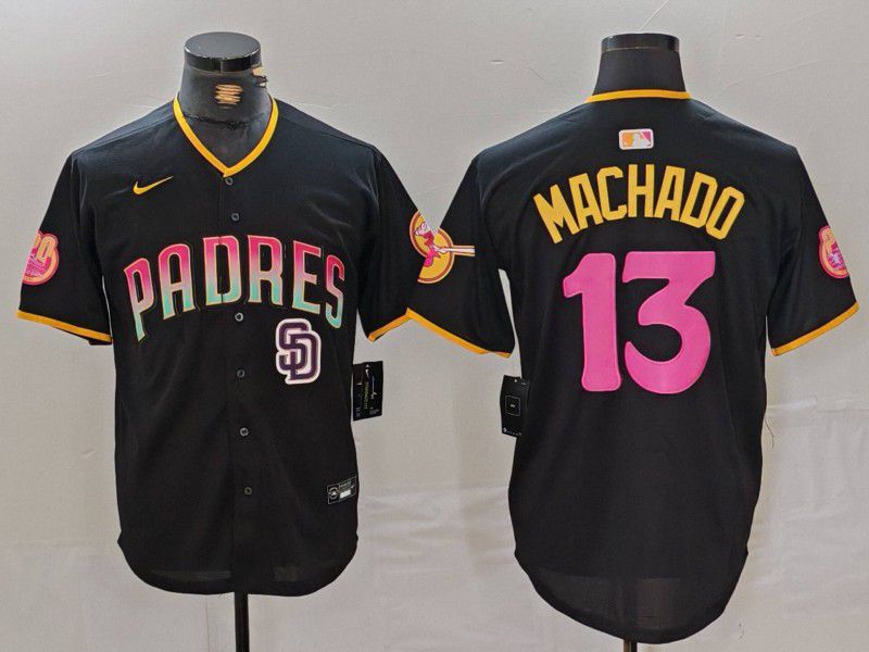 Men San Diego Padres #13 Machado Black Jointly 2024 Nike MLB Jersey style 2->washington commanders->NFL Jersey